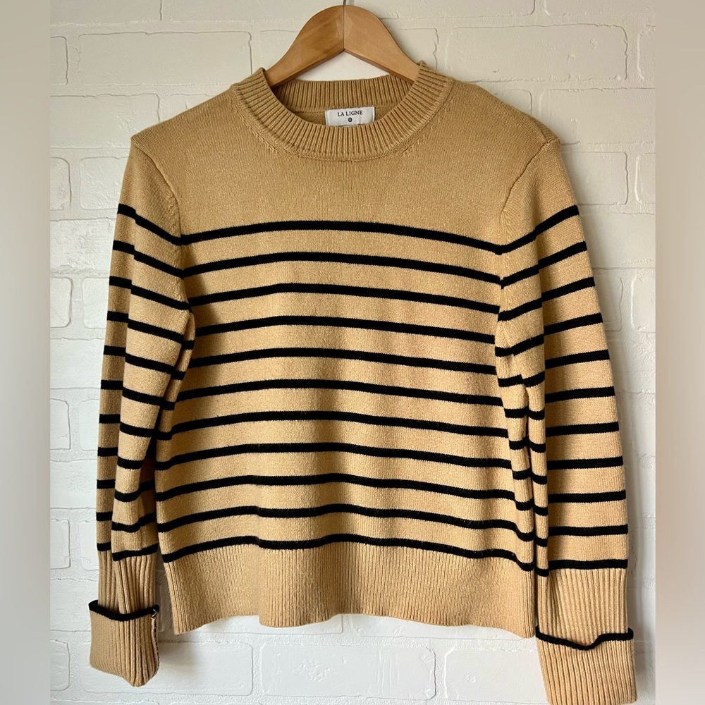 La Ligne x Target Striped Sweater | Tan + Black | Medium